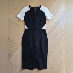 Slimming Black and White Dress